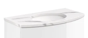 Crosswater Svelte 800mm Calcutta Effect Inset Basin with Overflow White