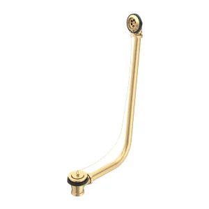 Perrin & Rowe Bath Waste Plug And Overflow Exp. Pipes - Satin Brass
