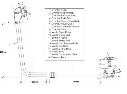 Bc Designs Push Down Exposed Bath Waste Brushed Chrome detail view - Image 2