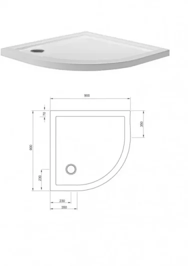Crosswater Quadrant Shower Tray 900 detail view - Image 2