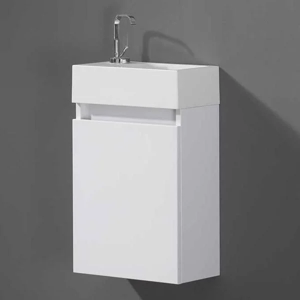 Cubico Minimo 400 Wall Hung Cloakroom Vanity Unit Gloss White