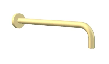 Ava Wall Mounted Round 400mm Shower Arm - Brushed Brass detail view - Image 2