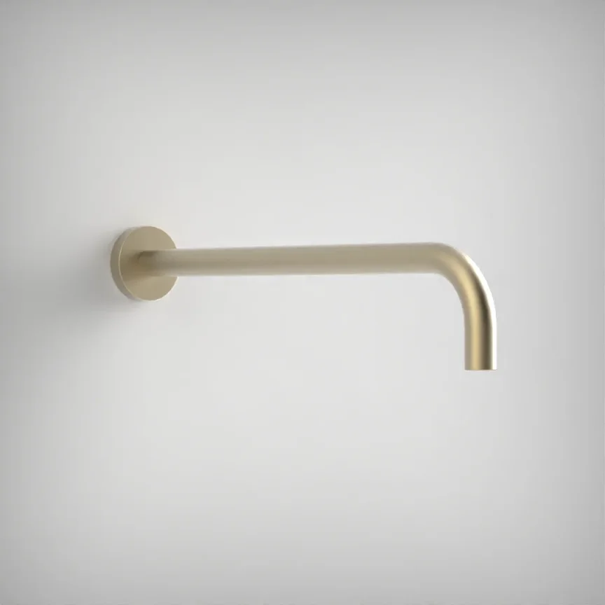 Ava Wall Mounted Round 400mm Shower Arm - Brushed Brass product image - Image 1