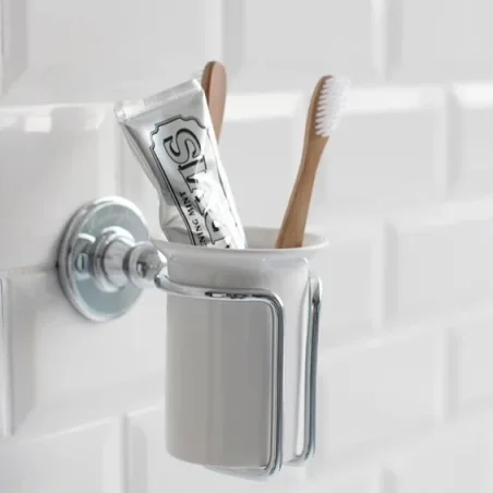 Vado Spa Frosted Glass Tumbler And Holder Wall Mounted Chrome