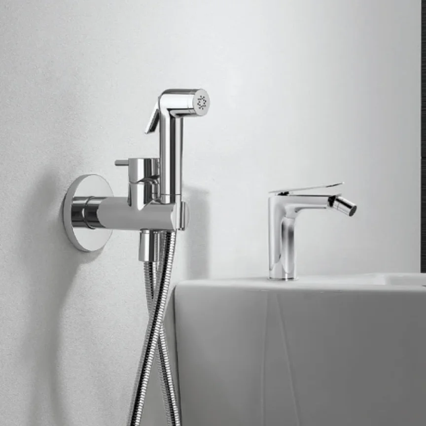 Ava Round Shattaf Douche Hand Held Shower - Brushed Brass