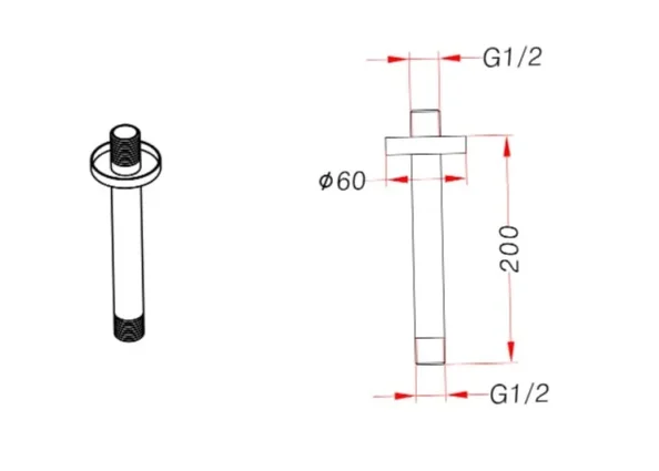 AVA 250mm Round Shower Head with Ceiling or Wall Arm Option Polished Steel - Image 7