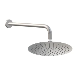 AVA Round 250mm Rainfall Shower Head with Shower Arm - Polished Stainless Steel