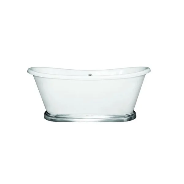 BC Designs Acrylic Boat Freestanding Bath with Plinth Gloss White (Multiple Sizes Available)