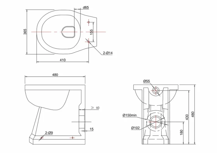 Burlington Regal Back to Wall Toilet Pan and Soft Close Seat - Image 2