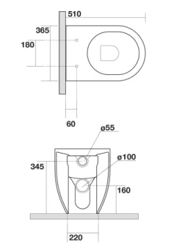 Crosswater Glide II Matt White Back to Wall Rimless Toilet Pan and Soft Close Seat - Image 6