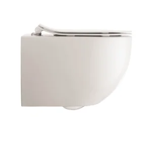 Crosswater Glide II Gloss White Wall Hung Rimless Toilet Pan and Soft Close Seat