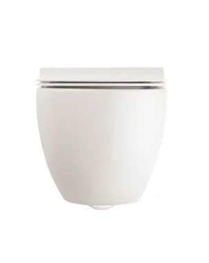 Crosswater Glide II Gloss White Wall Hung Rimless Toilet Pan and Soft Close Seat - Image 3