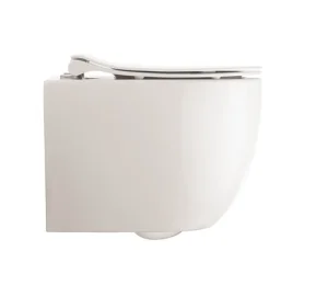 Crosswater Glide II Gloss White Wall Hung Short Projection Rimless Toilet Pan and Soft Close Seat
