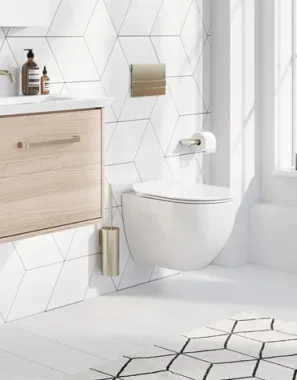 Crosswater Glide II Gloss White Wall Hung Short Projection Rimless Toilet Pan and Soft Close Seat - Image 2