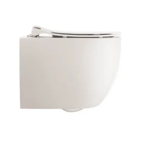 Crosswater Glide II Matt White Wall Hung Short Projection Rimless Toilet Pan and Soft Close Seat