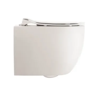 Crosswater Glide II Matt White Wall Hung Short Projection Rimless Toilet Pan and Soft Close Seat