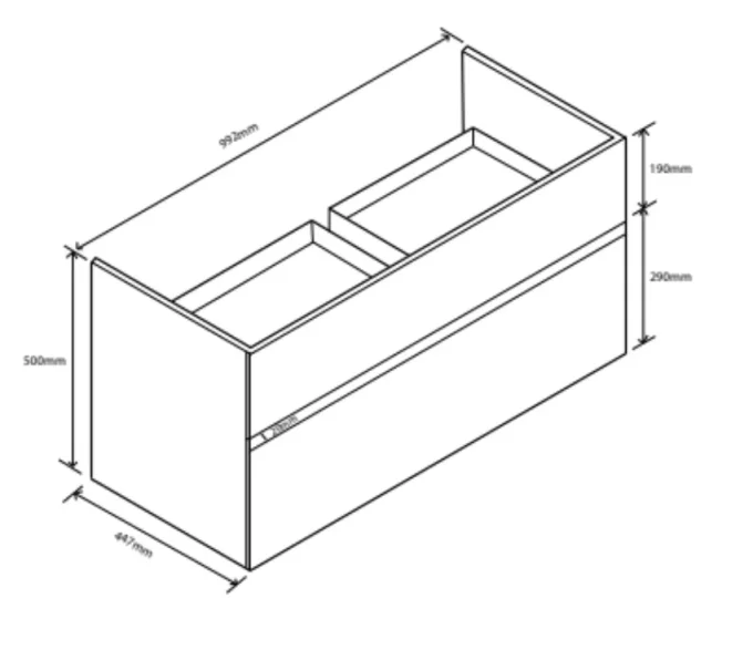 Faeber Venice 1000mm Wall Mounted Basin Vanity Unit Matt White - Image 2