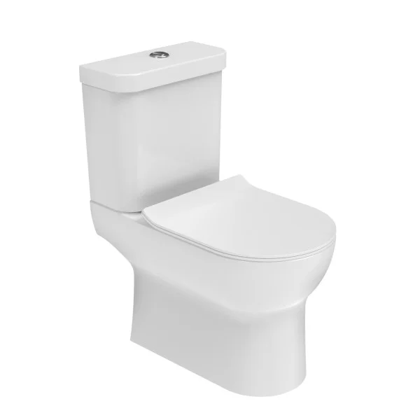 Saneux Air Close Coupled Toilet with Rimless Pan, Cistern and Soft Close Seat