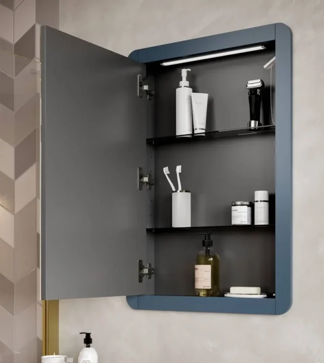 Saneux Hyde 55cm Recessed Mirror Cabinet Matte White (Left or Right Hand Available) - Image 2