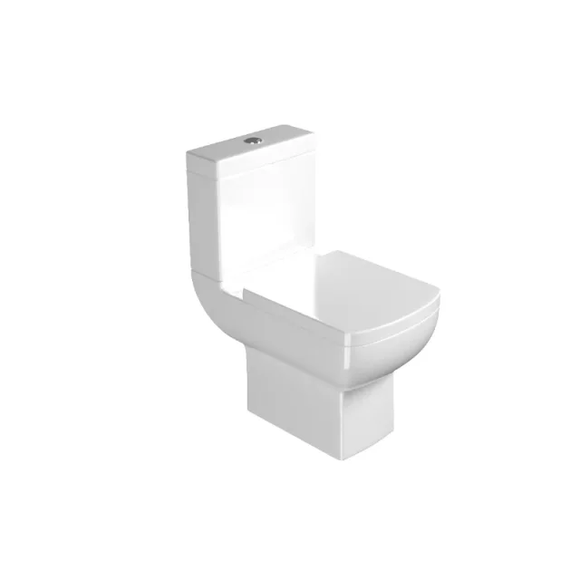 Saneux I-Line II Close Coupled Toilet with Rimless Pan, Cistern and Soft Close Seat - Image 1