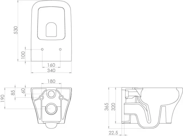 Saneux Indigo Wall Hung Rimless Toilet Pan and Soft Close Seat - Image 7