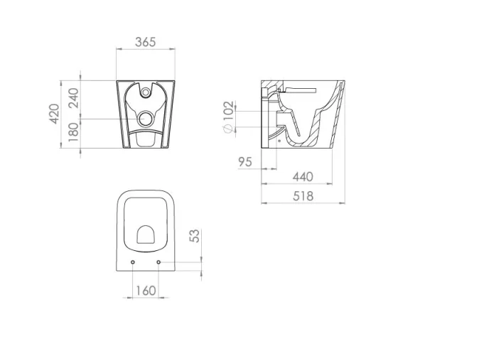 Saneux Matteo Back to Wall Rimless Toilet Pan and Soft Close Seat - Image 3