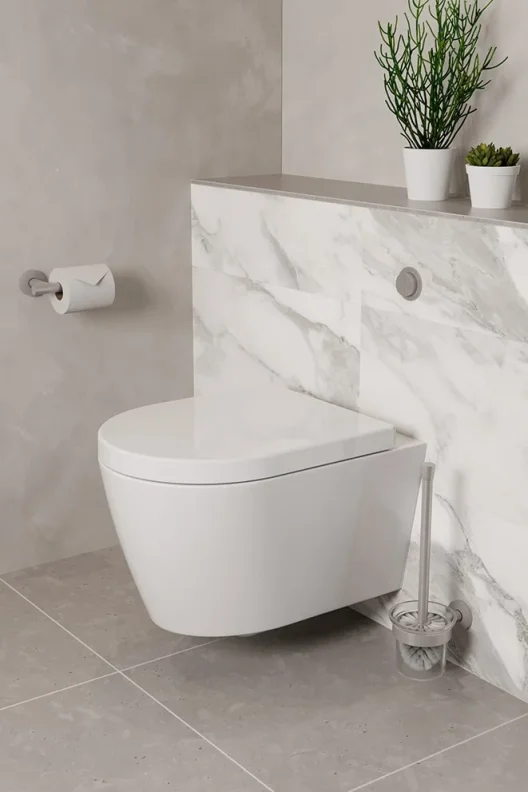 Saneux Uni Wall Hung Rimless Toilet Pan and Soft Close Seat - Image 2