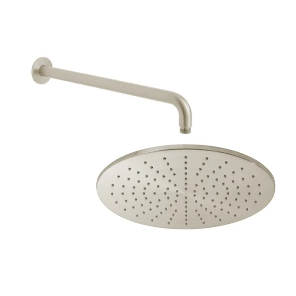Individual By Vado Single Function Round 300mm Shower Head with Shower Arm Brushed Nickel