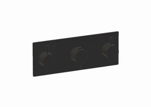 Ava Trend 4 Way 3 Handle Thermostat Valve W/backplate - Brushed Black detail view - Image 3