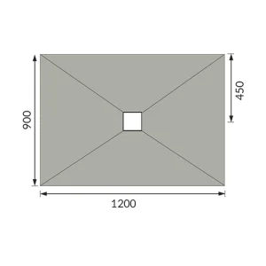 Abacus Elements Shower Tray 12x9 Centre technical drawing - Image 2