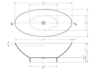 Bc Designs Tasse Bath 1770 X 880 (no Waste) Powder Blue detail view - Image 2