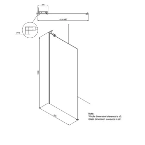 Crosswater Design 8 Side Panel 1000 Silver detail view - Image 4