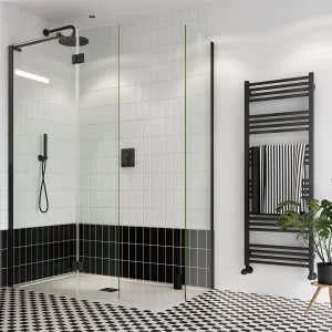Crosswater Mpro Towel Warmer 480x1380 Matt Black detail view - Image 3