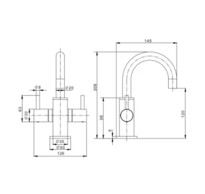 Crosswater Mpro Basin Mini Monobloc No Waste Deck Mounted Chrome detail view - Image 3