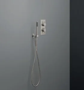 Crosswater Crossbox MPRO 1 Outlet Trim & Levers Brushed Nickel detail view - Image 2