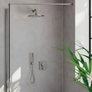 Crosswater Crossbox Push Mpro 3 Outlet Trim & Levers Stainless Steel Effect detail view - Image 2