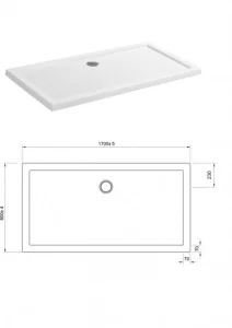 Crosswater Walk-in Shower Tray 800 x 1700 35mm