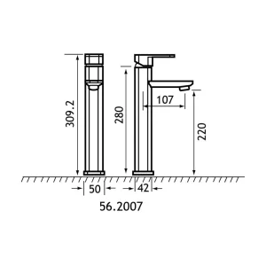 Eastbrook Prado 650 High Rise Mono Basin Chrome detail view - Image 2