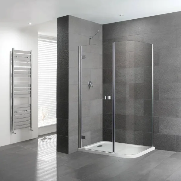 Eastbrook Volente 1200x800 Curved Corner - Fixed Panel Chrome Profiles