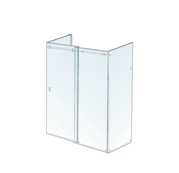 Shower Lab View 32 Standard-sliding Door + Fixed Panel + Two Return Panel 1440 - 1520 X 767 - 787 X 2000