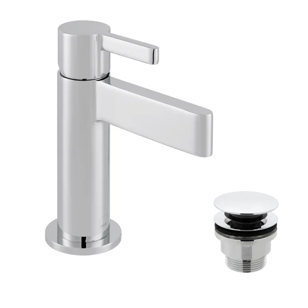 Vado Edit Mini Mono Basin Mixer With Universal Waste Chrome