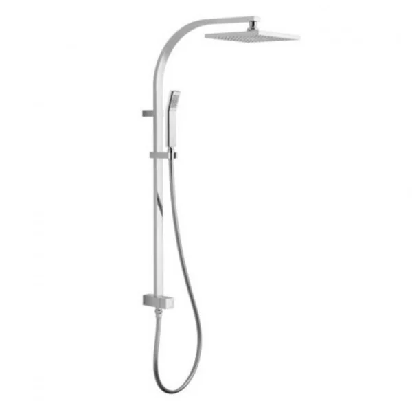 Vado Square Rigid Riser Kit Round With Diverter And Integral Outlet For Use With Concealed Valves Chrome