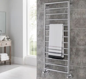 Vogue Smooth Towel Radiator Dual Energy - Chrome 1200X400 detail view - Image 4