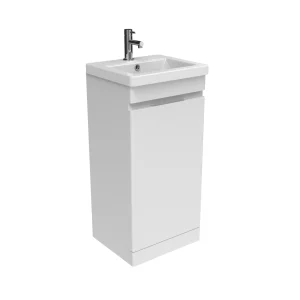 Saneux Air 40cm 1 Door Floor Standing Unit - Gloss White