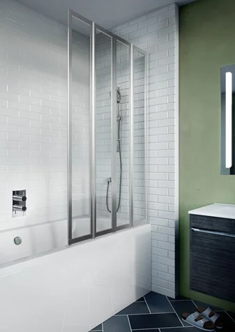 Crosswater Kai 6 Folding Bath Screen 800 Left Silver