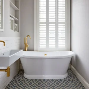 Bc Designs 1580mm Acrylic Boat Bath White detail view - Image 2