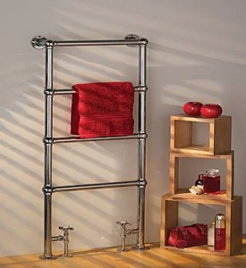 Vogue Ballerina FW - BR Towel Radiator Heating Only - Chrome 1538X675 detail view - Image 2
