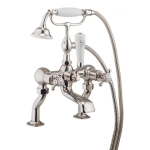 Crosswater Belgravia Traditional Bath Shower Mixer Tap with Shower Kit Nickel