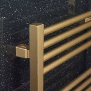Crosswater Mpro Towel Warmer 480x1380 Brushed Brass detail view - Image 7