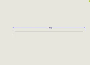 Abacus Wall Support Arm 1100mm Brushed Nickel technical drawing - Image 2